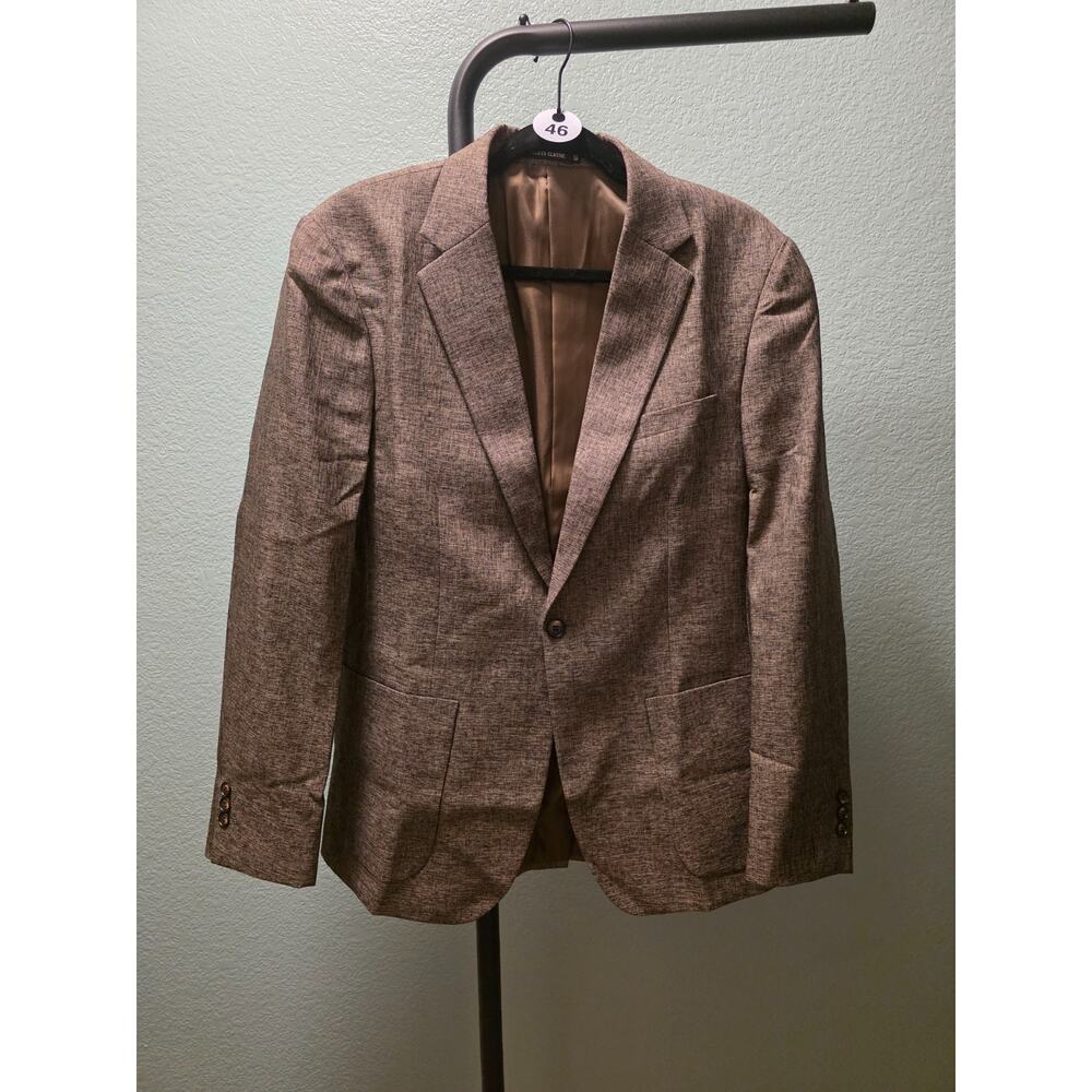 Timeless Classic Blazer Men's 40 Brown Textured 1-Button Sport Coat Jacket